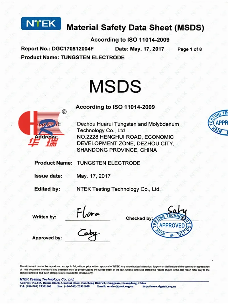 2.4mm Tungsten Welding Electrode