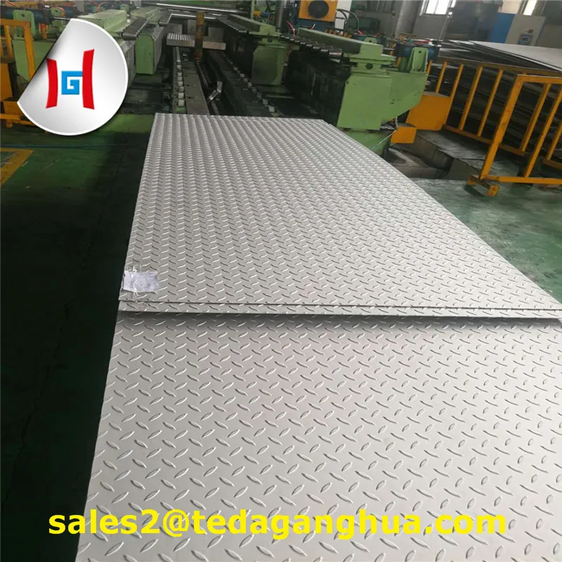 4*8 FT 3mm 304 316 Checkered Stainless Steel Sheet Acero Inoxidable Cuadros Hojas for Building Decoration