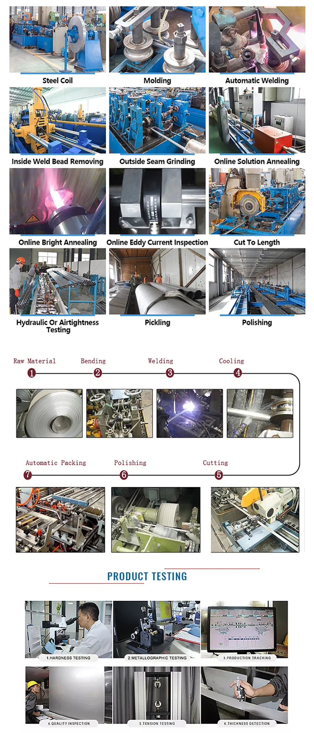 AISI ASTM Tp 304 304L 309S 310S 316L 316ti 321 347H 317L 904L 2205 2507 Inox Stainless Steel Pipe/Stainless Steel Tube