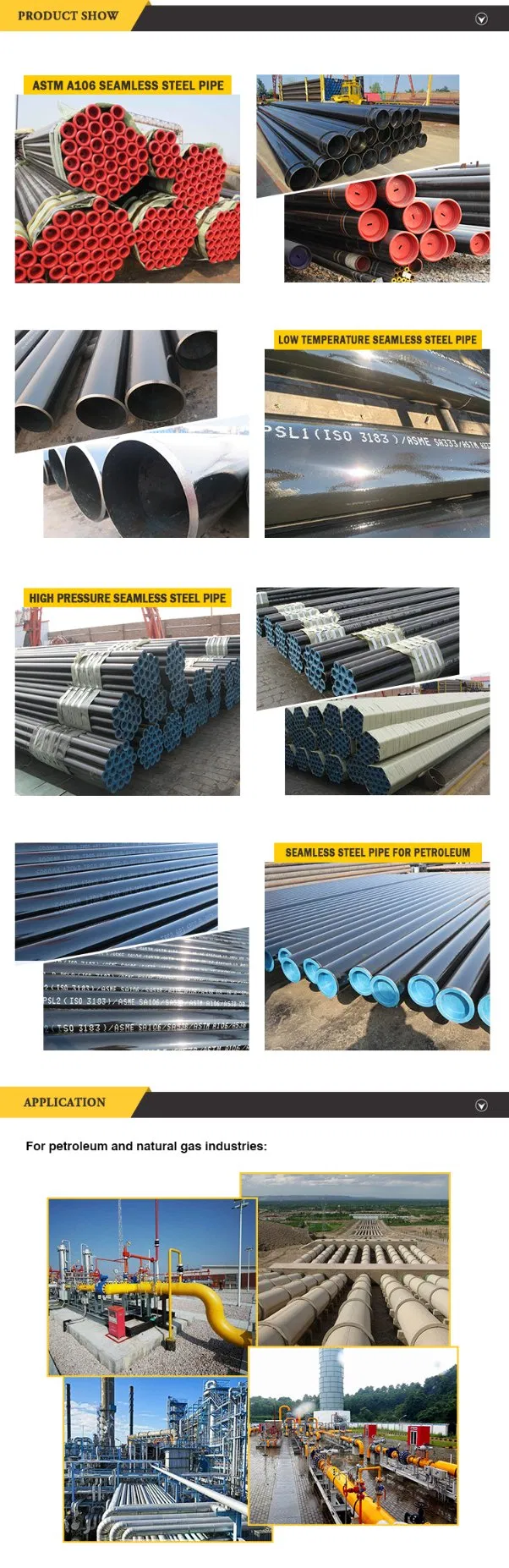 API 5L A25 X52 X65 X70 Psl1 Psl2 Seamless Steel Pipe Manufacture in China