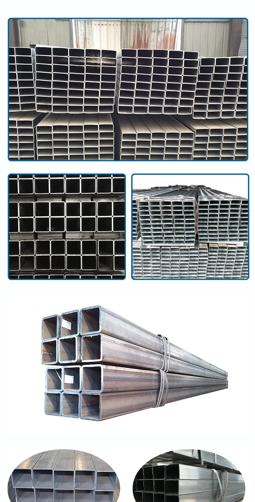 ASTM A106 A36 A53 1.0033 BS 1387 Ms ERW Hollow Steel Pipe Gi Hot DIP Galvanized Steel Pipe