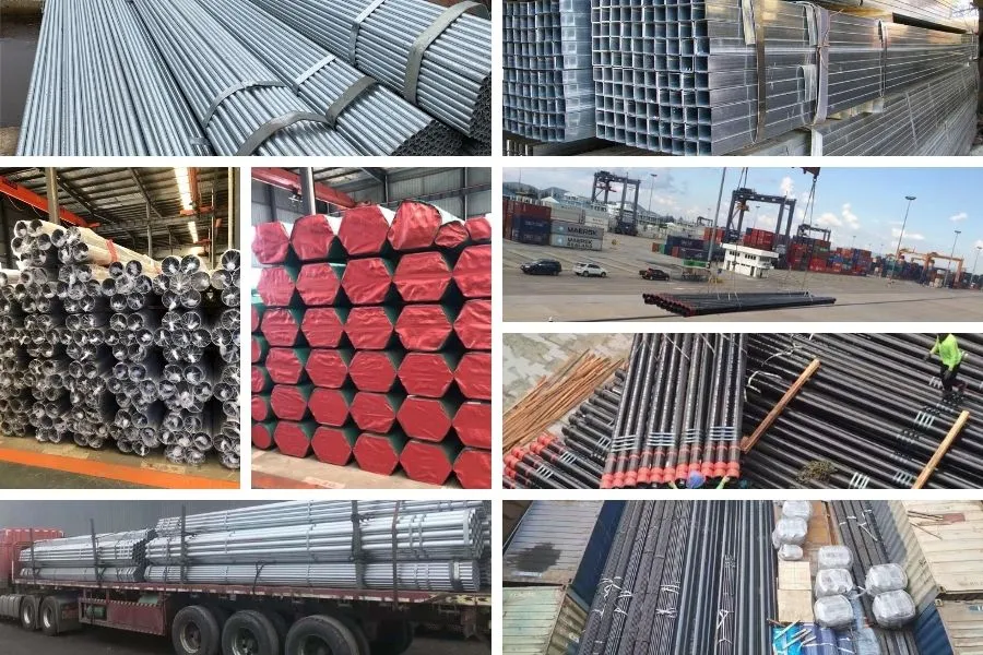 Building Material Carbon ERW Steel Pipe Hollow Section Galvanized/Black Iron/Stainless Welded/Seamless Round Tube for Scaffolding