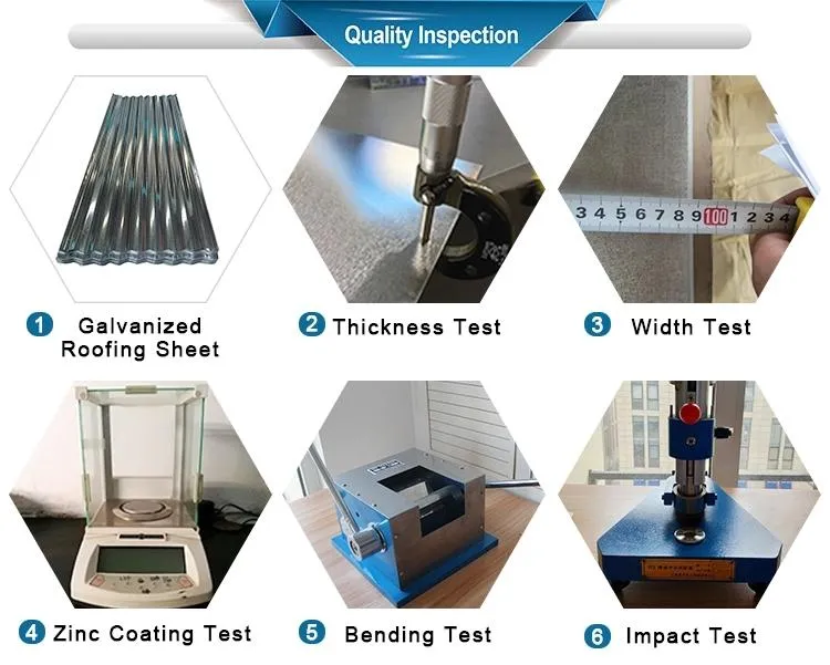 Bwg34 Bwg30 Corrugated Metal Galvanized Steel Gi Roof Plate Roofing Sheet