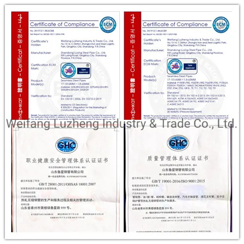 China Factory Boiler High Temperature Seamless Steel Pipe Tube in ASME SA335 P9 P11 P12 P21 P22 P91