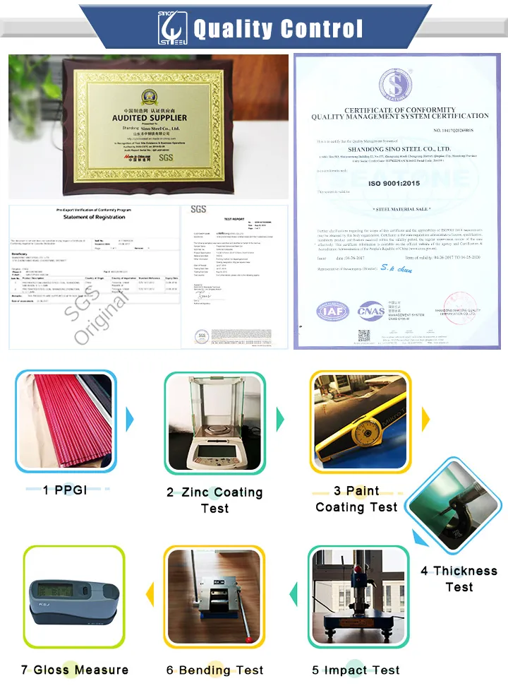 Commercial Color Galvan Zinc Coat Corrugated PPGI Steel Roofing Tile Roof Sheet Factory Price