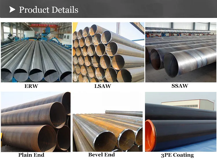 ERW CS Spiral Welded Steel Pipe for Oil Well Pipe/Line Pipe with (X80/X40/L245/219/273/325/377/426/478/529/630/720/820/920/1020/1220/1420/1620/1820/2020/2220)