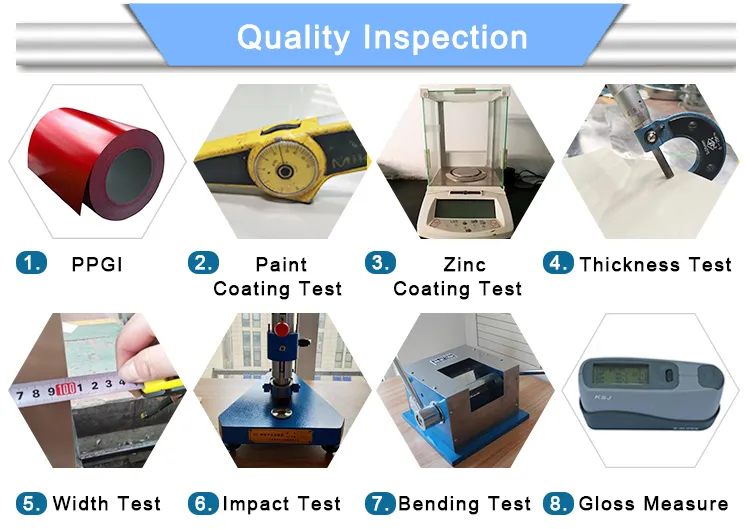 Film Paint 20um PPGI Color Coated Prepainted Galvanized Steel Coil