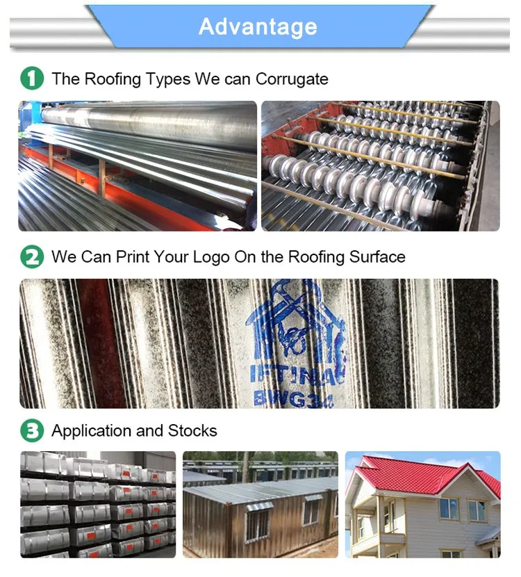 Steel Metal Material Zinc Coated Corrugated Galvanized Steel Roofing Sheet