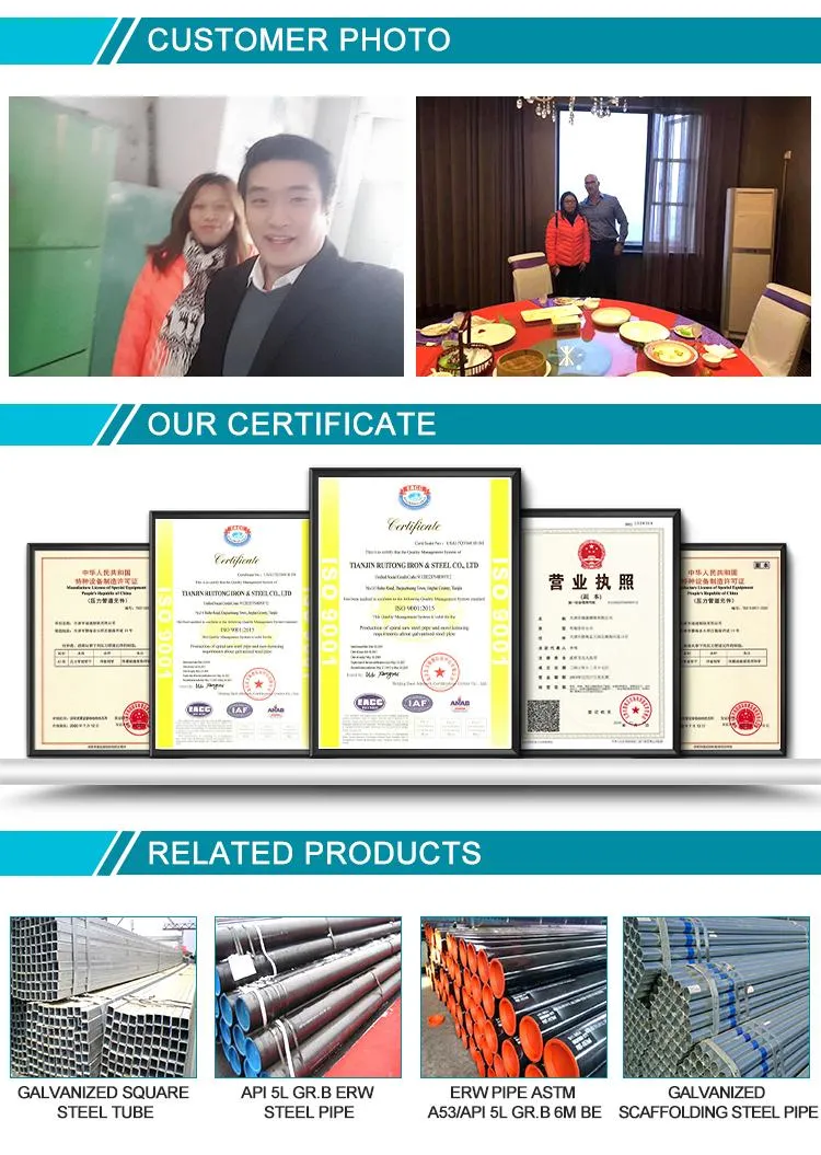 Hot Sale ASTM A53/BS 1387 Black Coating ERW Steel Pipe