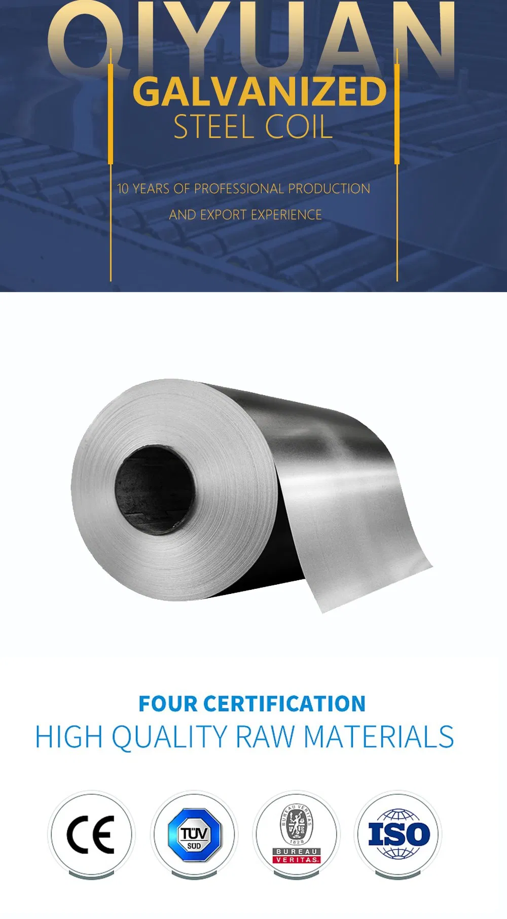 Made in China ASTM Galvanized Steel Plate Coil Steel Sgh340 Sgc400 S220gd with Zero Spangle Surface