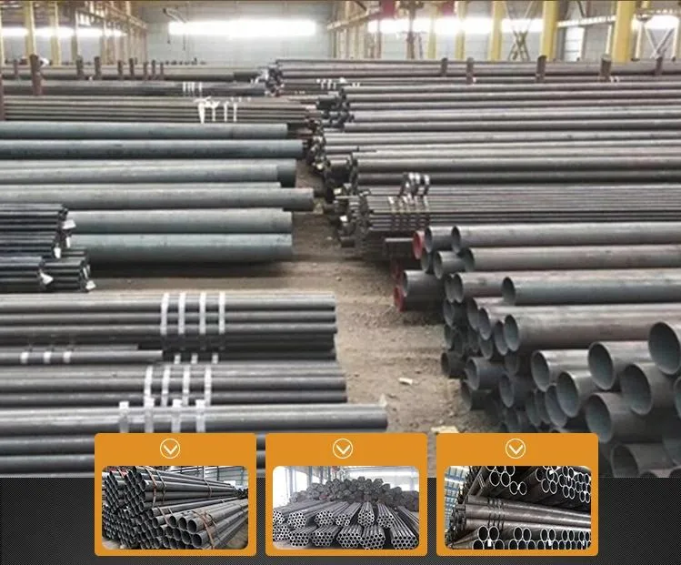 Polished Black Painting A53 A54 A55 J55 K55 Welded/Seamless Carbon Steel Pipe for Heat Exchanger